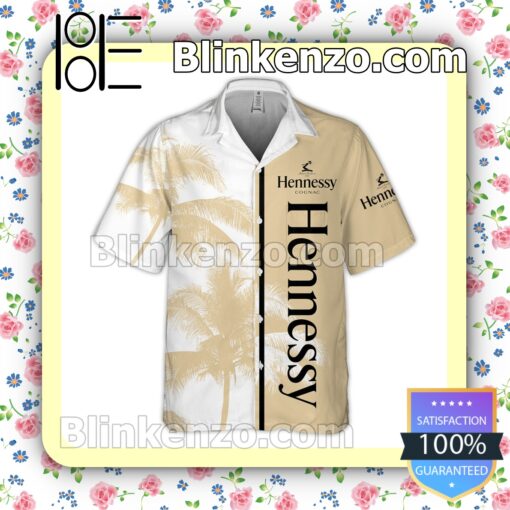 Hennessy Palm Tree White Yellow Summer Hawaiian Shirt a