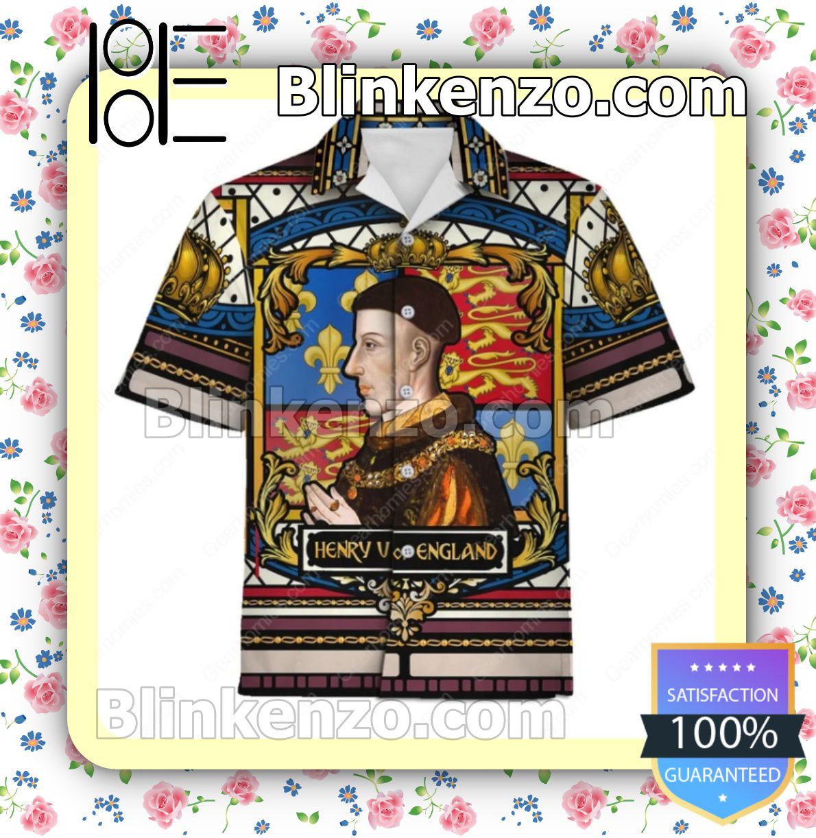Henry V Of England Stained Glass Summer Shirts