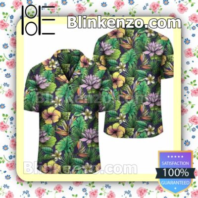 Hibiscus And Plumeria Lotus Flower Summer Shirts