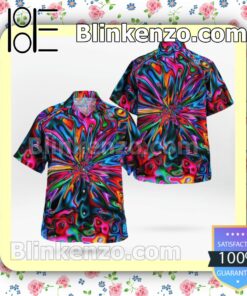 Hippie Colorful Kaleidoscope Hawaiian Shirts, Swim Trunks