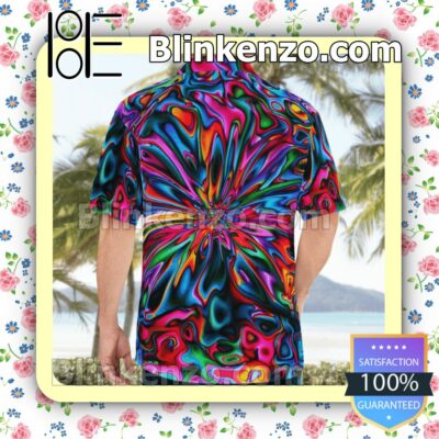 Hippie Colorful Kaleidoscope Hawaiian Shirts, Swim Trunks a