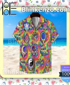 Hippie Grateful Dead Tiedye Pattern Summer Hawaiian Shirt