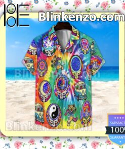 Hippie Grateful Dead Tiedye Summer Hawaiian Shirt