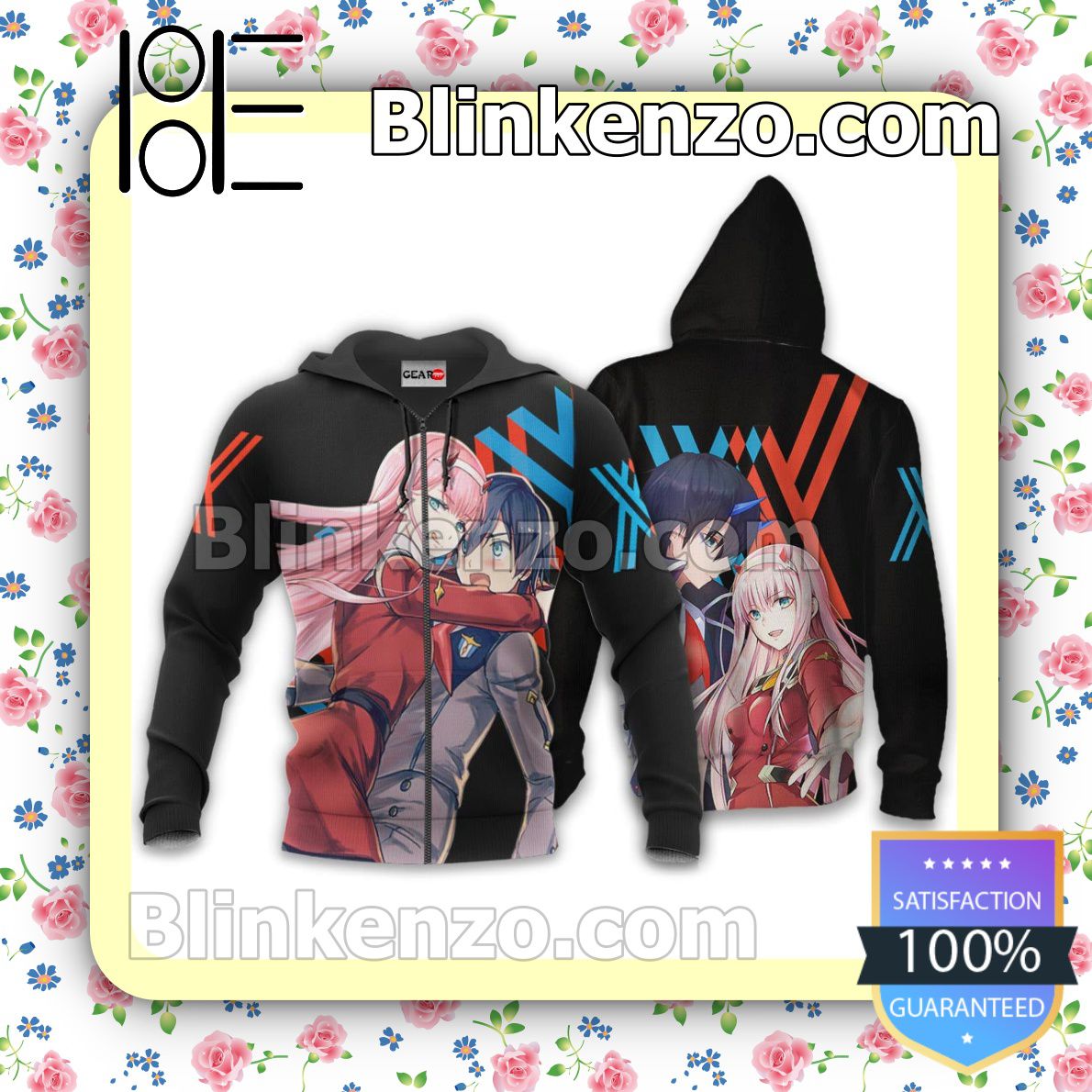 Hiro and Zero Two Darling In The Franxx Anime Personalized T-shirt, Hoodie, Long Sleeve, Bomber Jacket