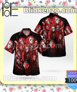 Horror Characters Halloween Red And Black Summer Shirts