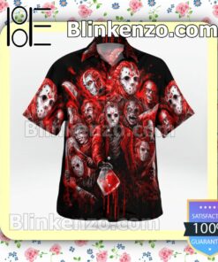Horror Characters Halloween Red And Black Summer Shirts b