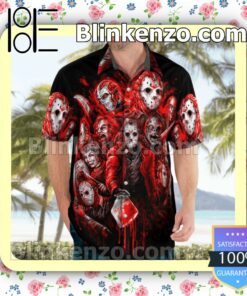 Horror Characters Halloween Red And Black Summer Shirts c