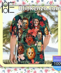 Horror Characters Tropical Hibiscus Palm Leaves Summer Shirts c