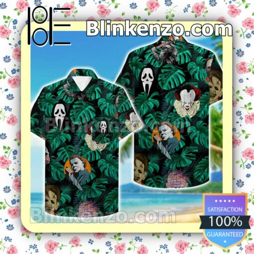 Horror Movies Characters Green Leaf Summer Shirt