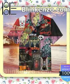 Horror Movies Poster Halloween Summer Hawaiian Shirt, Mens Shorts