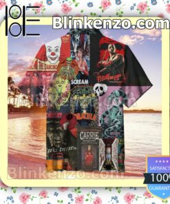 Horror Movies Poster Halloween Summer Hawaiian Shirt, Mens Shorts a