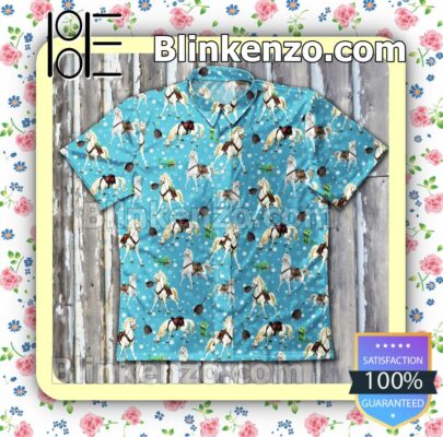 Horse And Pascal Tangled Blue Summer Shirts