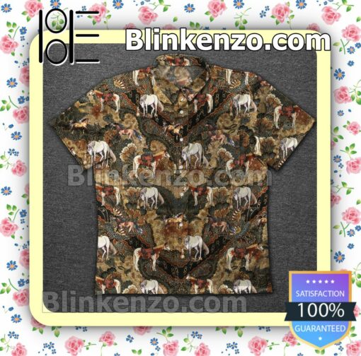 Horse Batik Pattern Summer Shirts