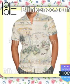 Hundred Acre Wood Map Winnie The Pooh Disney Cartoon Graphics Inspired Summer Hawaiian Shirt, Mens Shorts