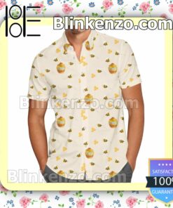 Hunny Pots Pattern Winnie The Pooh Disney Cartoon Graphics Summer Hawaiian Shirt, Mens Shorts