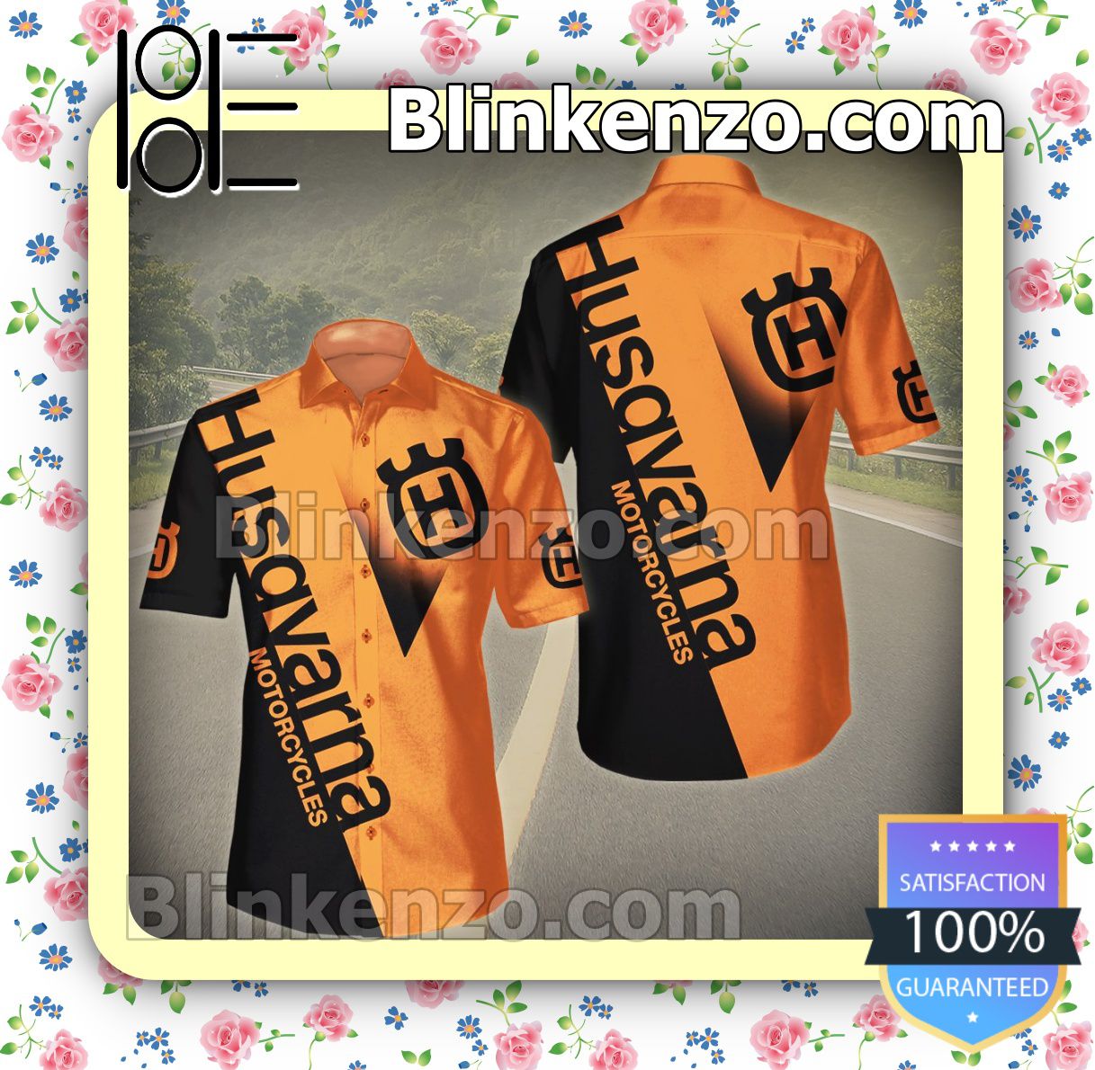Husqvarna Motorcycles Orange Mix Black Casual Button-down Shirts