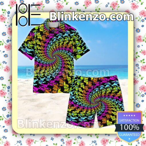 Hypnotic Grateful Dead Bears Summer Hawaiian Shirt c