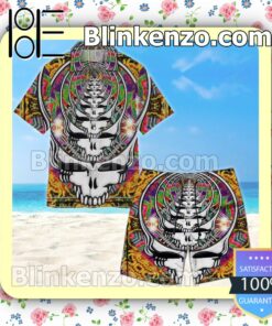 Hypnotic Grateful Dead  Summer Hawaiian Shirt, Mens Shorts
