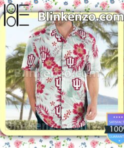 Indiana Hoosiers Flowery  Summer Hawaiian Shirt, Mens Shorts a