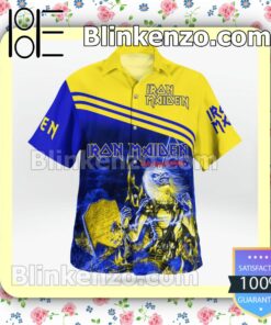 Iron Maiden Live After Death Mix Blue And Yellow Summer Shirts b