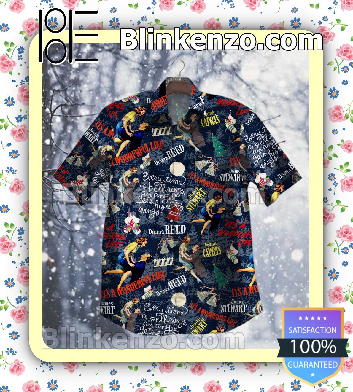 It's A Wonderful Life Every Time A Bell Rings An Angel Gets His Wings Christmas Casual Button-down Shirts