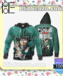 Izuku Midoriya One For All My Hero Academia Anime Personalized T-shirt, Hoodie, Long Sleeve, Bomber Jacket