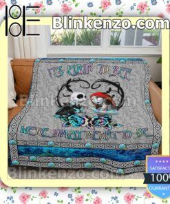 Jack And Sally It's Plain To See We're Simply Meant To Be Customized Handmade Blankets b