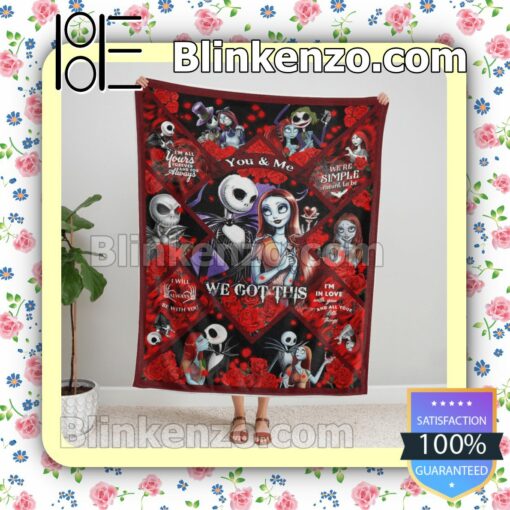 Jack And Sally Red Roses You And Me We Got This Customized Handmade Blankets