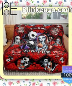 Jack And Sally Red Roses You And Me We Got This Customized Handmade Blankets b