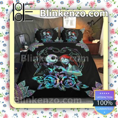 Jack And Sally Romantic Love Queen King Quilt Blanket Set a