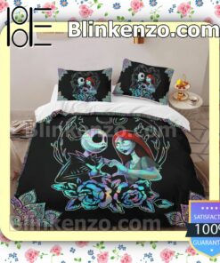 Jack And Sally Romantic Love Queen King Quilt Blanket Set b