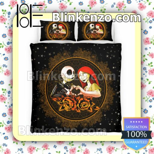 Jack And Sally Romantic Love Starry Sky Night Queen King Quilt Blanket Set