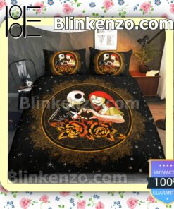Jack And Sally Romantic Love Starry Sky Night Queen King Quilt Blanket Set a