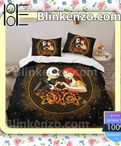 Jack And Sally Romantic Love Starry Sky Night Queen King Quilt Blanket Set b