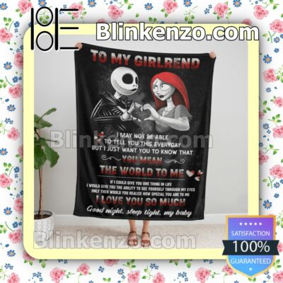 Jack And Sally To My Girlfriend You Mean The World To Me I Love You So Much Customized Handmade Blankets