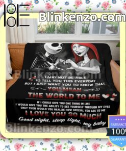 Jack And Sally To My Girlfriend You Mean The World To Me I Love You So Much Customized Handmade Blankets b