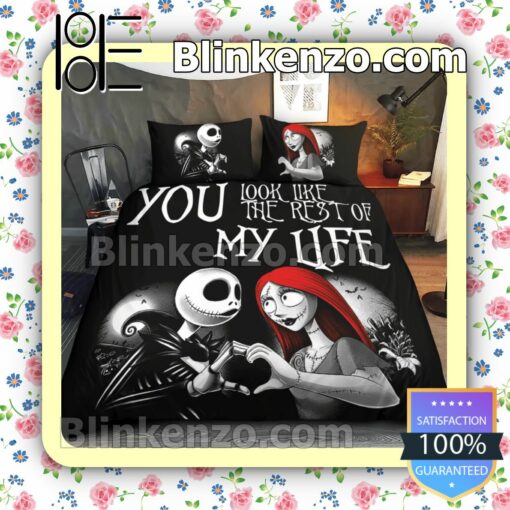 Jack And Sally You Look Like The Rest Of My Life Queen King Quilt Blanket Set a