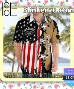 Jack Daniel's American Flag Color Summer Hawaiian Shirt b