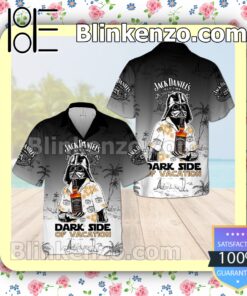 Jack Daniel's Darth Vader Dark Side Of Vacation Ombre Black White Summer Hawaiian Shirt