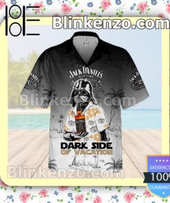 Jack Daniel's Darth Vader Dark Side Of Vacation Ombre Black White Summer Hawaiian Shirt a