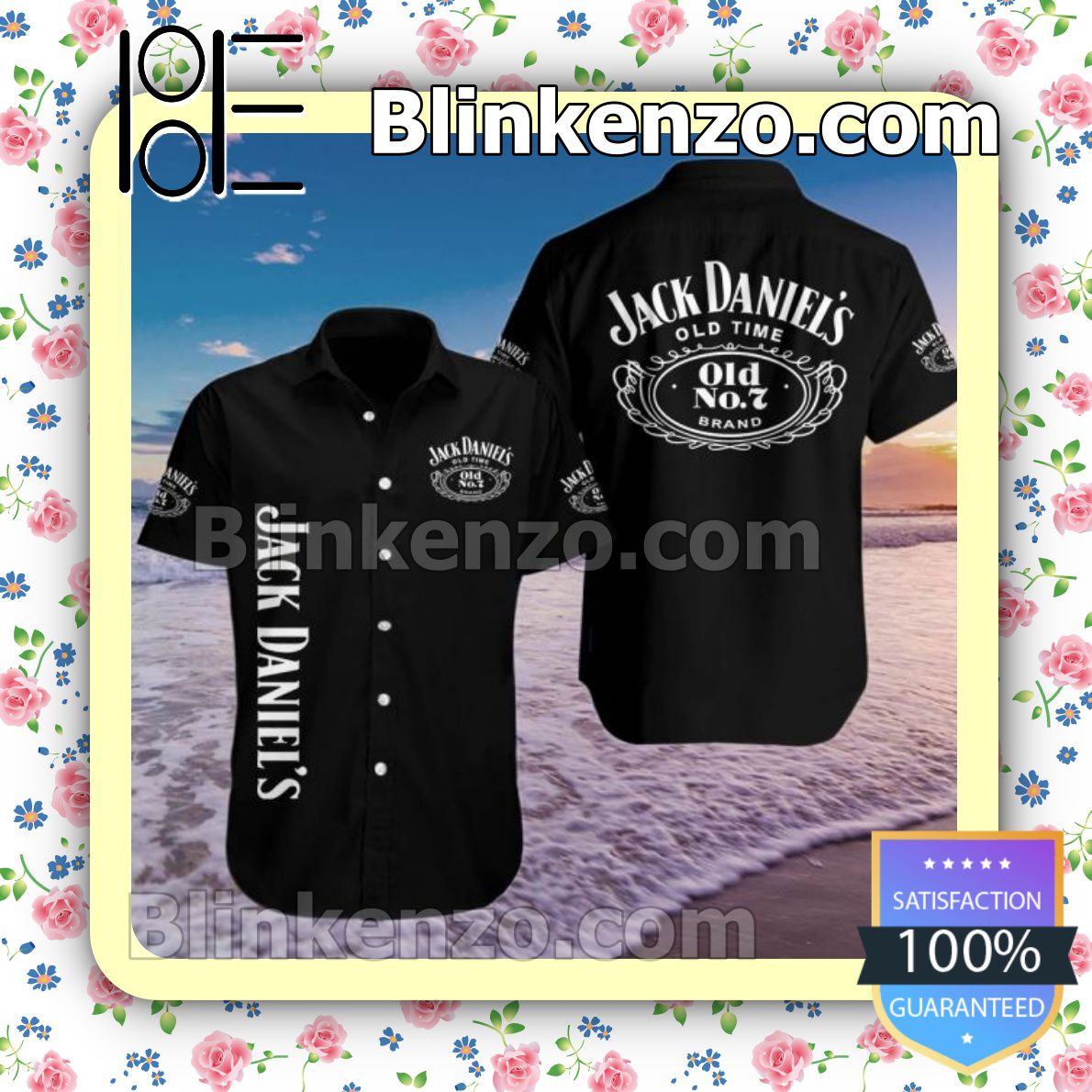 Jack Daniel's Old Time Old No. 7 Brand Black Summer Shirts