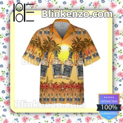 Jack Daniel's Palm Tree Sunset Summer Hawaiian Shirt a