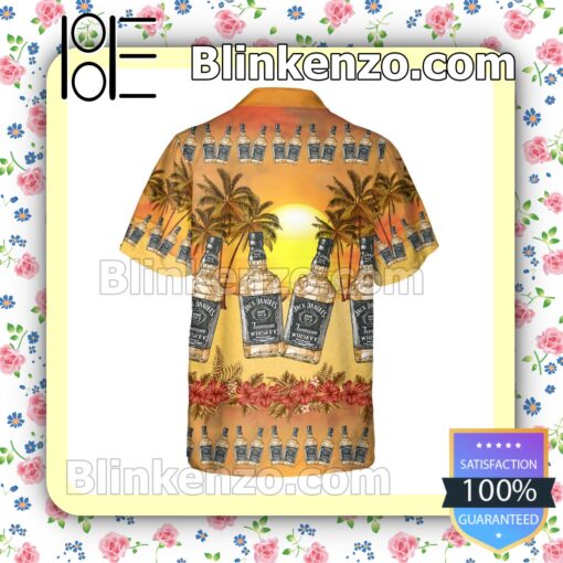 Jack Daniel's Palm Tree Sunset Summer Hawaiian Shirt b