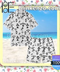 Jack Daniel's Palm Tree White Summer Hawaiian Shirt