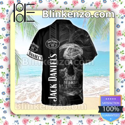 Jack Daniel's Smoky Skull Black Summer Hawaiian Shirt a