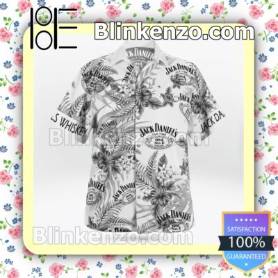 Jack Daniel's Summer White Summer Hawaiian Shirt a