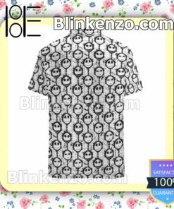 Jack Skellington Emoji Pattern White Summer Hawaiian Shirt, Mens Shorts a