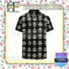 Jack Skellington Emotions Pattern Black Summer Hawaiian Shirt, Mens Shorts