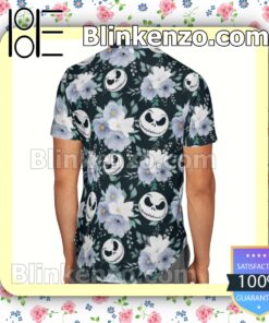 Jack Skellington Nightmare Before Christmas Floral Pattern Summer Hawaiian Shirt b