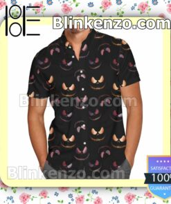 Jack Skellington The Nightmare Before Christmas Inspired Disney Black Summer Hawaiian Shirt, Mens Shorts